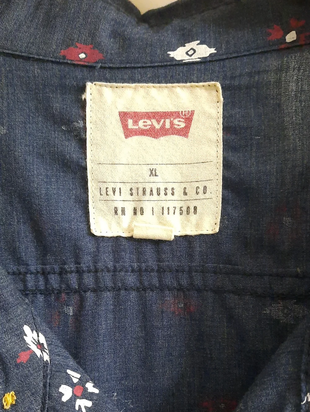 Levi's Navy Short-Sleeve Button-Down with Southwest Style Print
